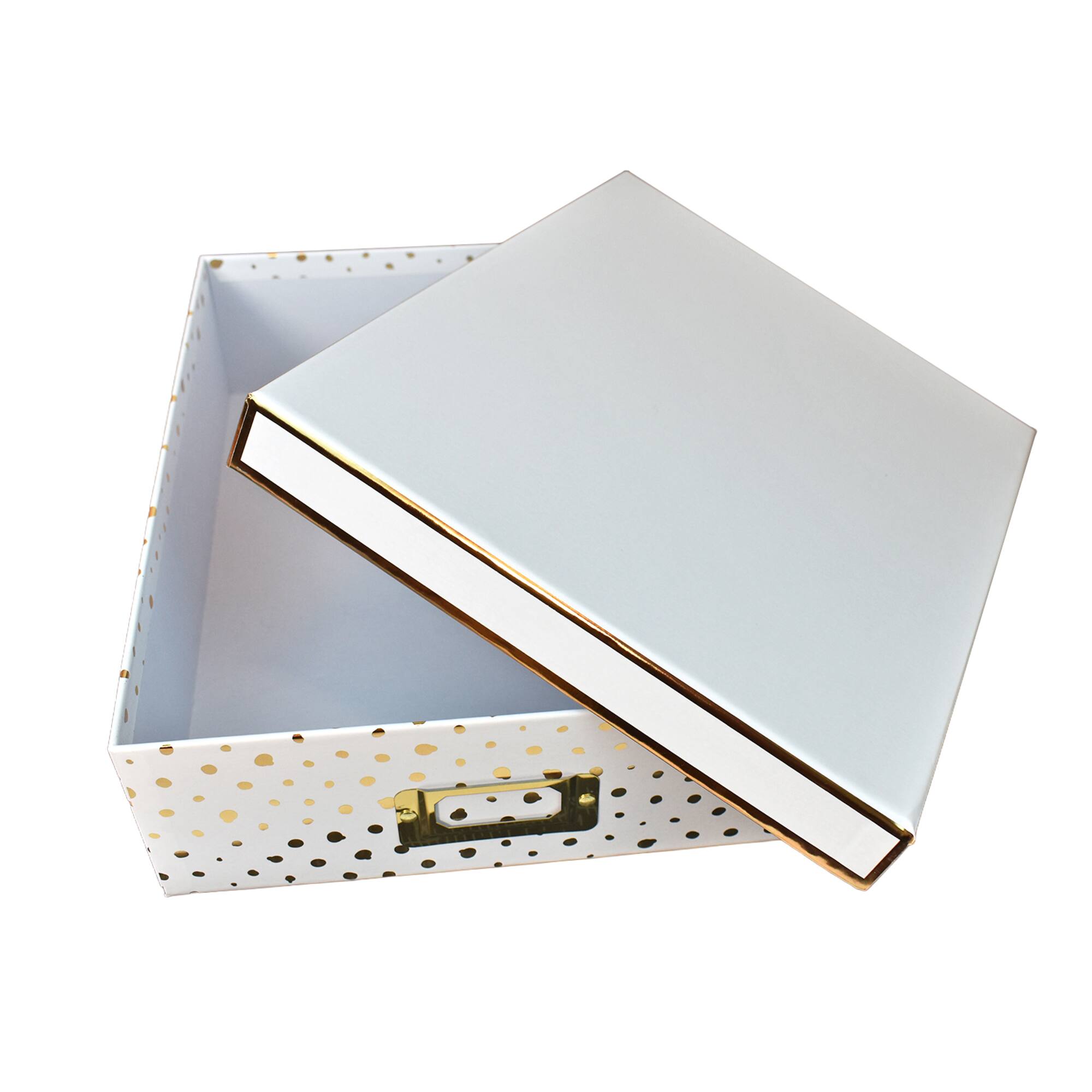 Medium Gold Dots Document Box by Ashland®